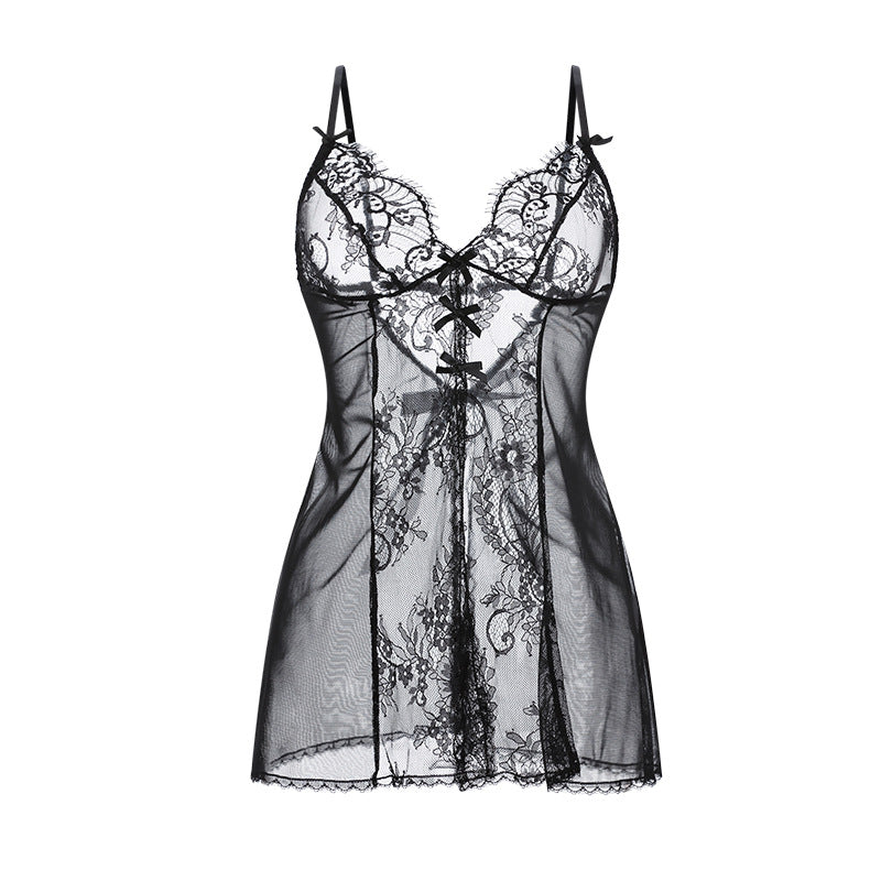 Seductive Sheer Lace Nightdress for Sleepless Nights